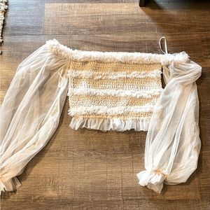 Never Worn Cream Crop Top